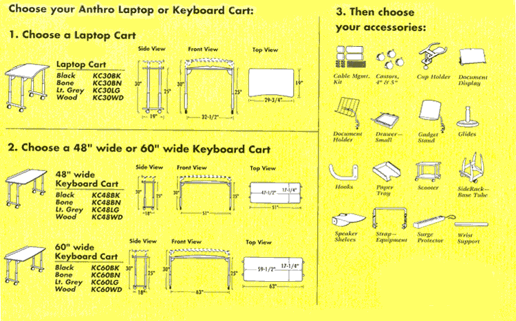 Anthro Technology Laptop and Keyboard Cart