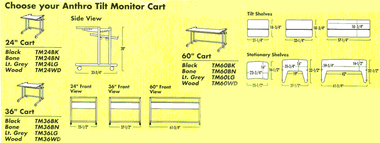 Anthro Technology Furniture Tilt Monitor Cart
