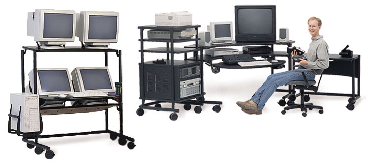 Ahthro Technology Furniture Console Cart and Tilt Monitor Cart